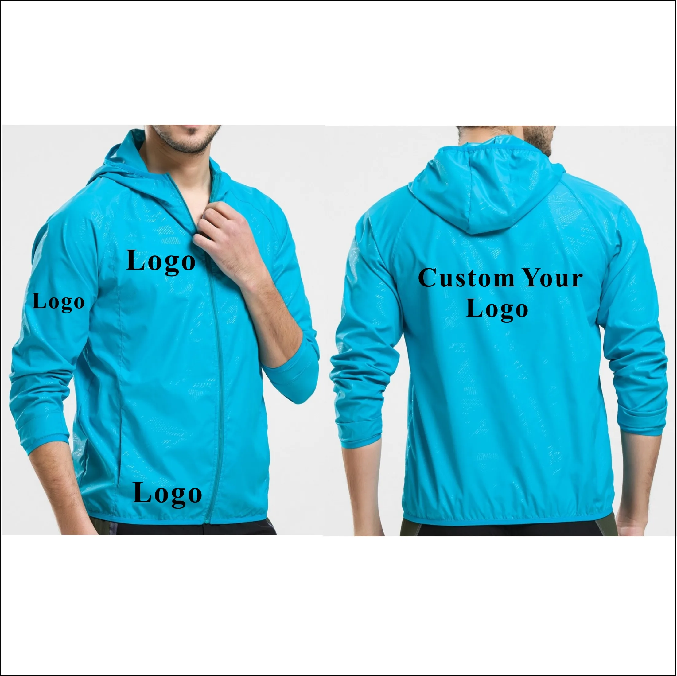 Unisex Custom Logo Quick-dry Lightweight Running Outdoor Waterproof Hooded Cycling Foldable Windbreaker Gift Promotional Jacket