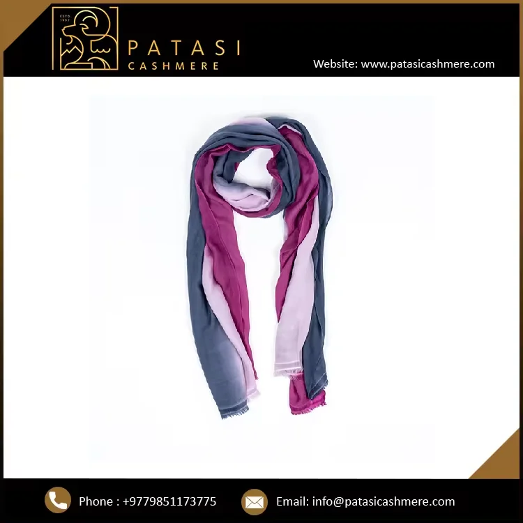Affordable Winter Cashmere Scarf ColorfulHijab for Women Cheap Nepal Merino Wool Scarf Colorful Dip Dye Wrap