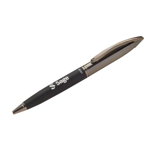 Slim Palladium Trim Ballpoint Pen Medium Point Black Ink Blue Chrome 0.5mm Writing Width Metal Stationery School Supplies