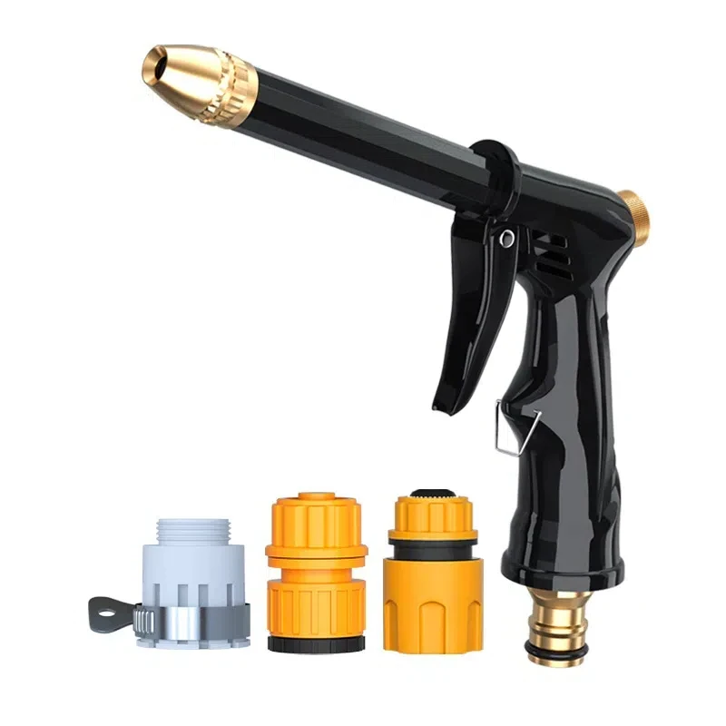 Washer Spray Sprinkler Adjustable Metal Water Hose Sprayer Black Pacifier Direct Spray Water Gun for Garden Watering Car Washing