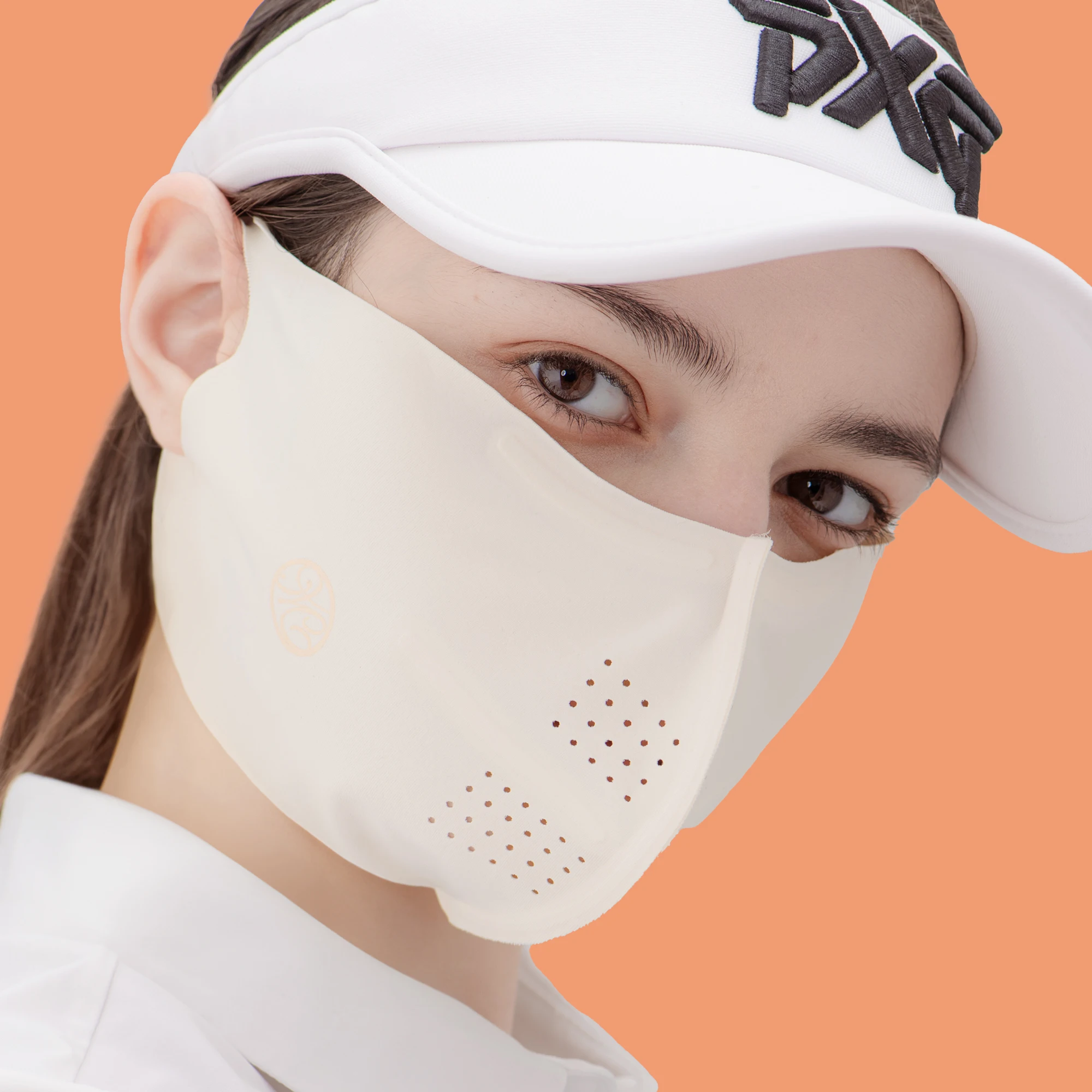 UV 99.9% Protection Airfit Mask (Standard Type) Color - Black, Ivory, Peach Size - M,L fabric from Korea, made in China