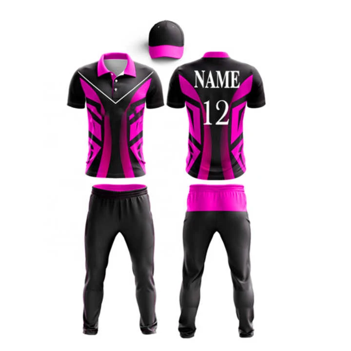 New Team Sublimation Cricket Uniform Custom Cricket Uniform Kit T Shirt and Trouser Custom Cricket