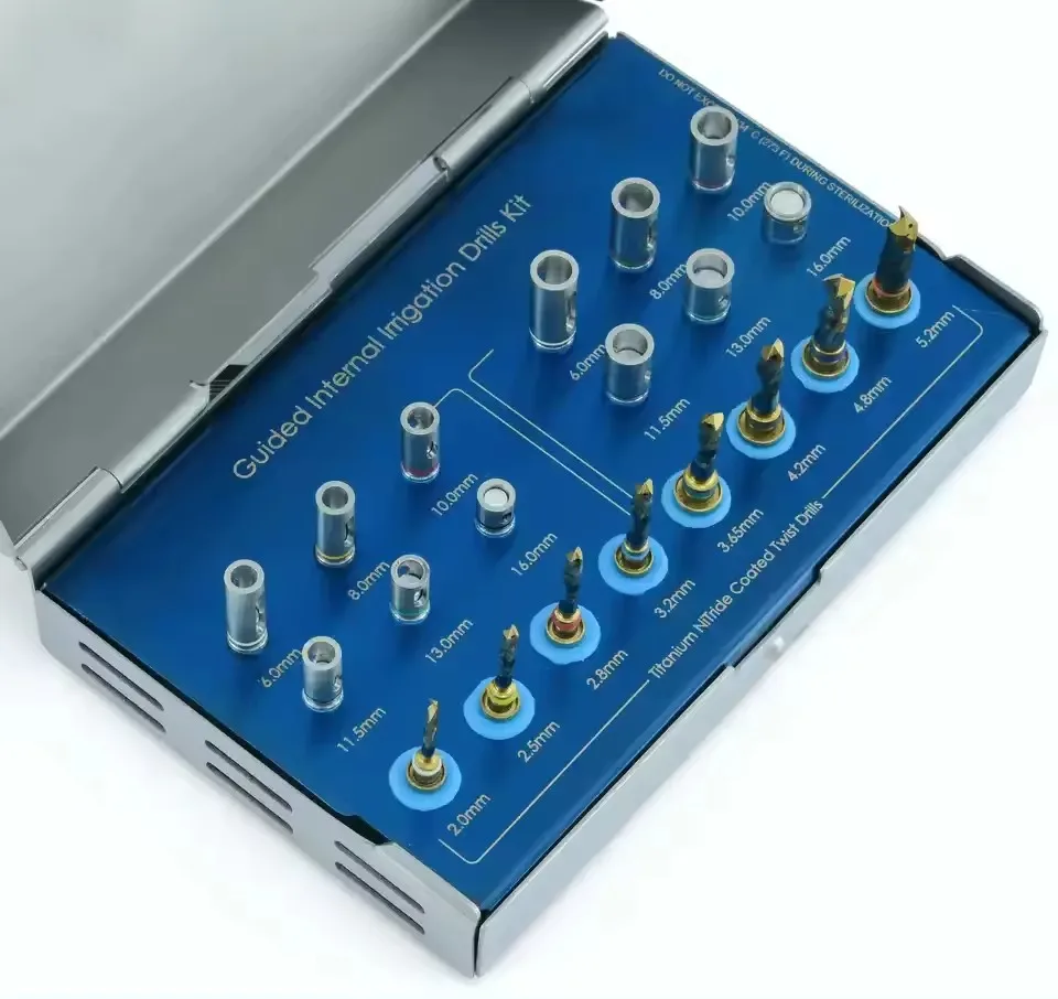 Дрели для внутреннего орошения с зубным имплантатом набор из хирургической нержавеющей стали