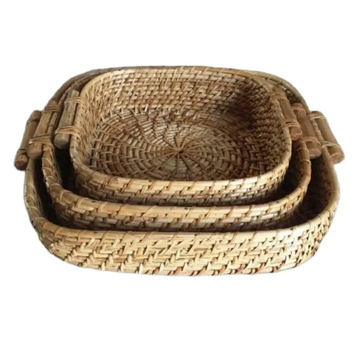 Индийский Деревянный лоток из бамбука для тростника ручной работы с ручкой сервировки