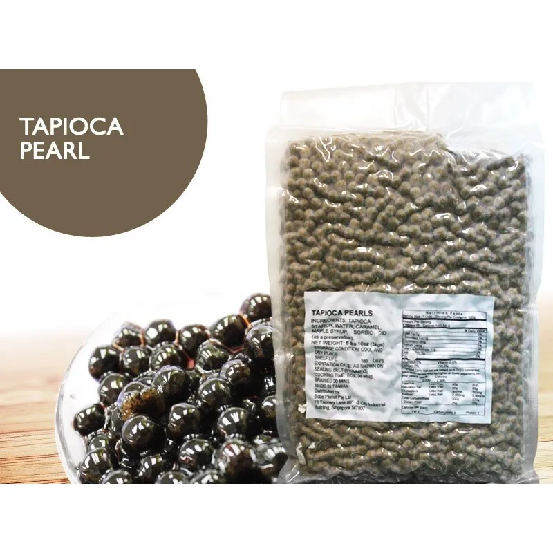 2023 Best Seller  Bubble Tea Ingredient Sweet Chewy Dried Brown Sugar Boba Tapioca Pearls 1kg Vacuum Pack