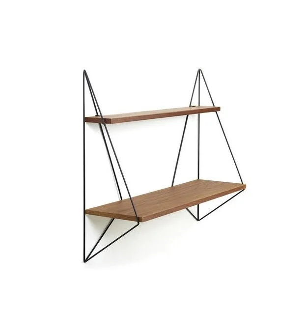 LUxury antique home decorative wall racks metal stand wooden 2 layer storage use kitchen washroom living room wall raks