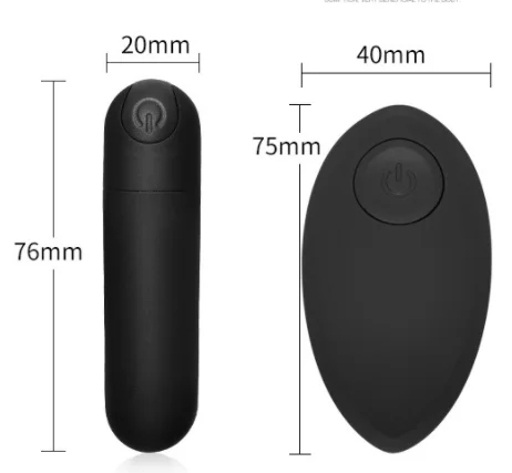Wireless Remote Control USB Rechargeable Waterproof Mini Bullet Vibrator With Black Color