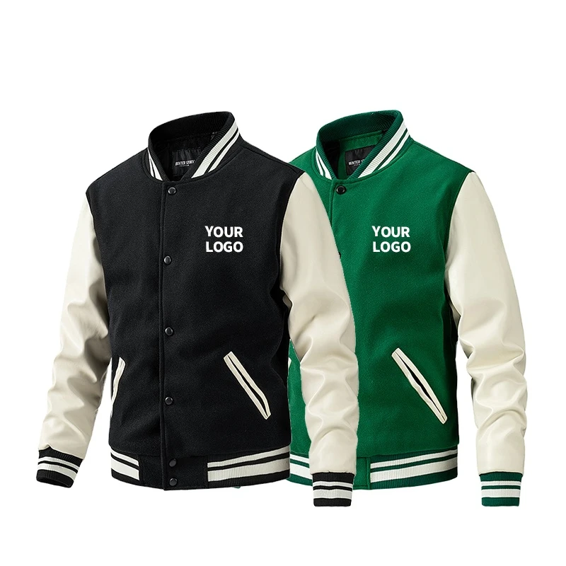 Oem Manufacturer High Quality Chenille Embroidery Men College Leather Sleeves Custom Baseball Bomber Letterman Varasity Jacket