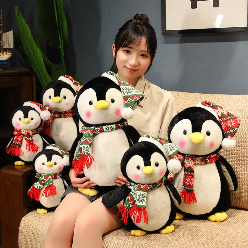 Hot Selling Stuffed Animal Plush Doll Christmas Toy Penguin With Scarf Hat Stuffed Animal Gift Penguin Toy