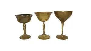 Silver Plated Brass Goblets/ silver wine goblets/