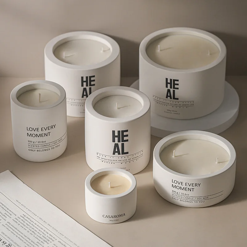 10oz 14oz 16oz 28z large clay cement concrete jar soy wax scented candle