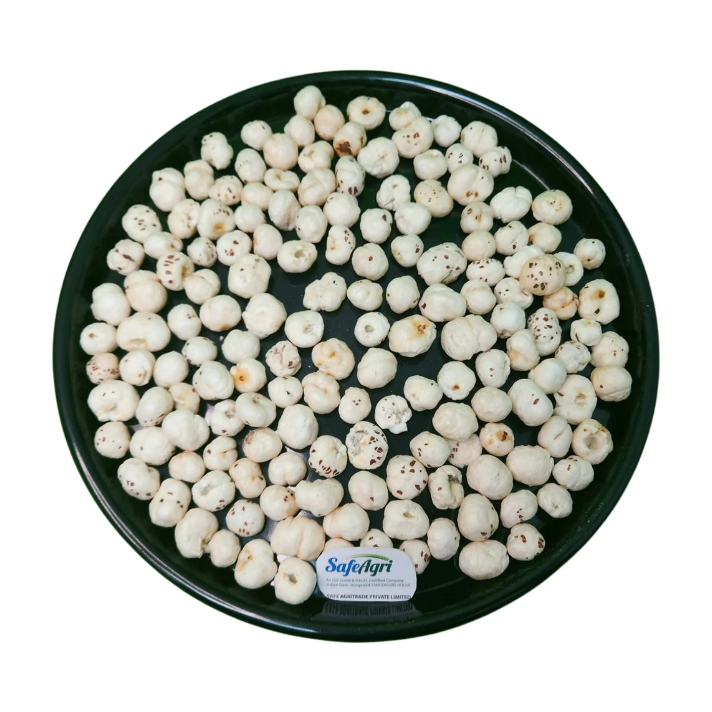 Premium quality Makhana made by roasting the lotus seeds in a pan or oven until they are crisp and crunchy eaten with salt peppe