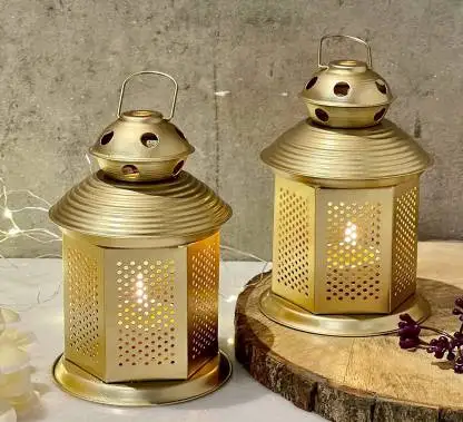 Unique Amazon  luxury  Moroccan Lantern candle holder for home use decorative table decor lighting decor yellow morroco lantern