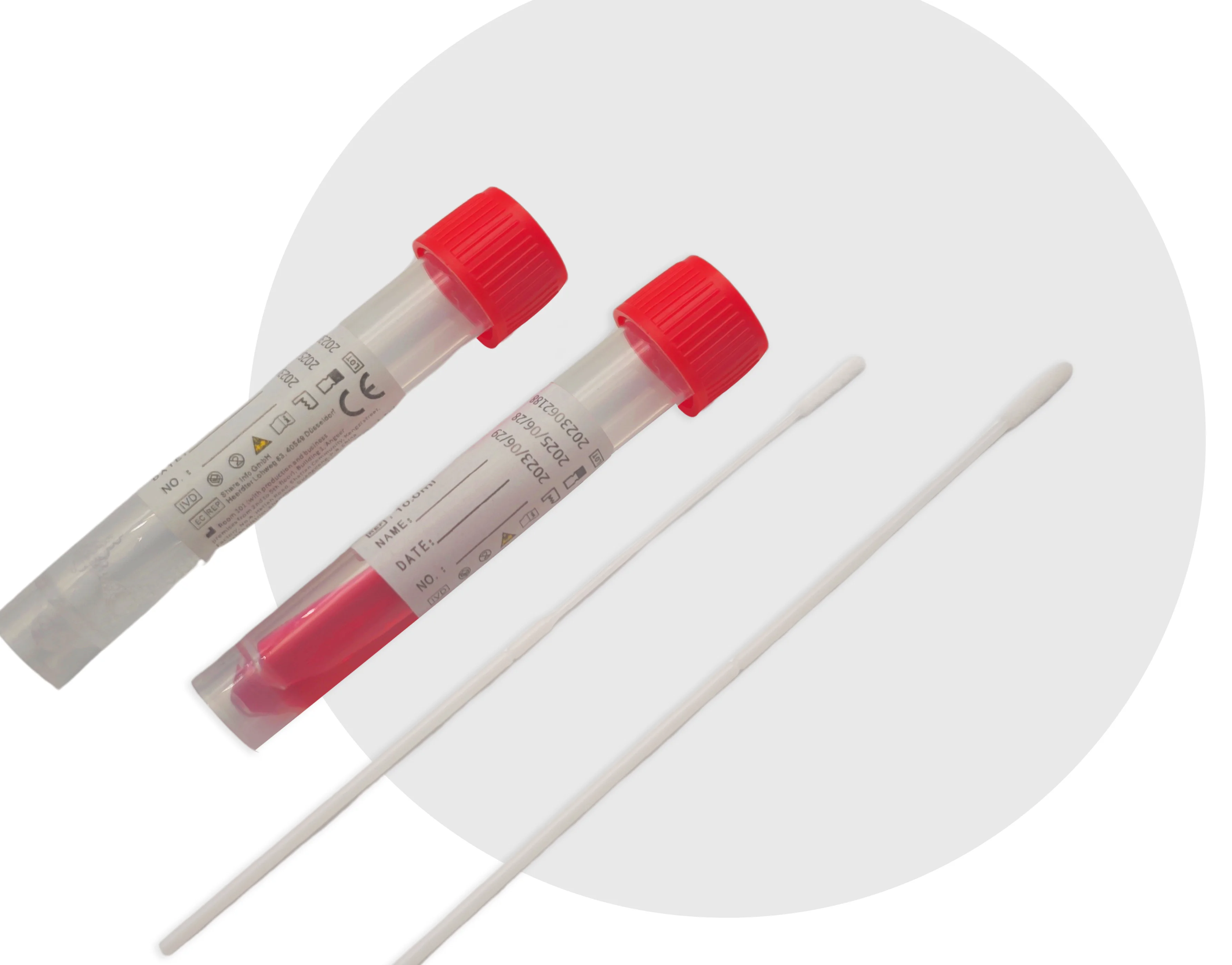 MANTACC High Quality Disposable Collection Flocked Nasal Testing Swab Transport Medium VTM Mtm