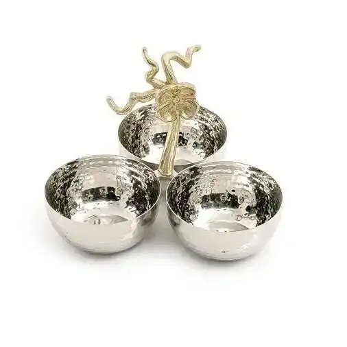 Handmade Design Soup Or Noodles Server Stainless Steel Bowls Food Dessert Serving Bowl  Decorative Rounded Bowls