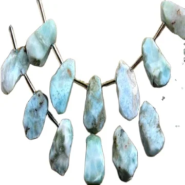 Best Quality 1 Strand Natural Blue Larimar Gemstone Uneven Shape Untreated Rough For Making Jewelry Wholesale