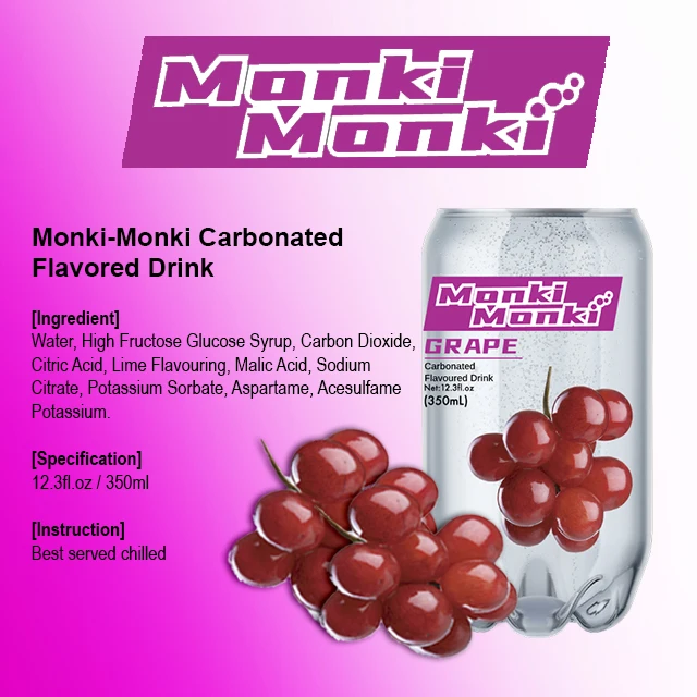 Premium Quality Soft Drink Beverage Multiple Fruit Flavor Carbonate Refreshing 350ml PET Can Tinned Halal Cover Malaysia Drinks