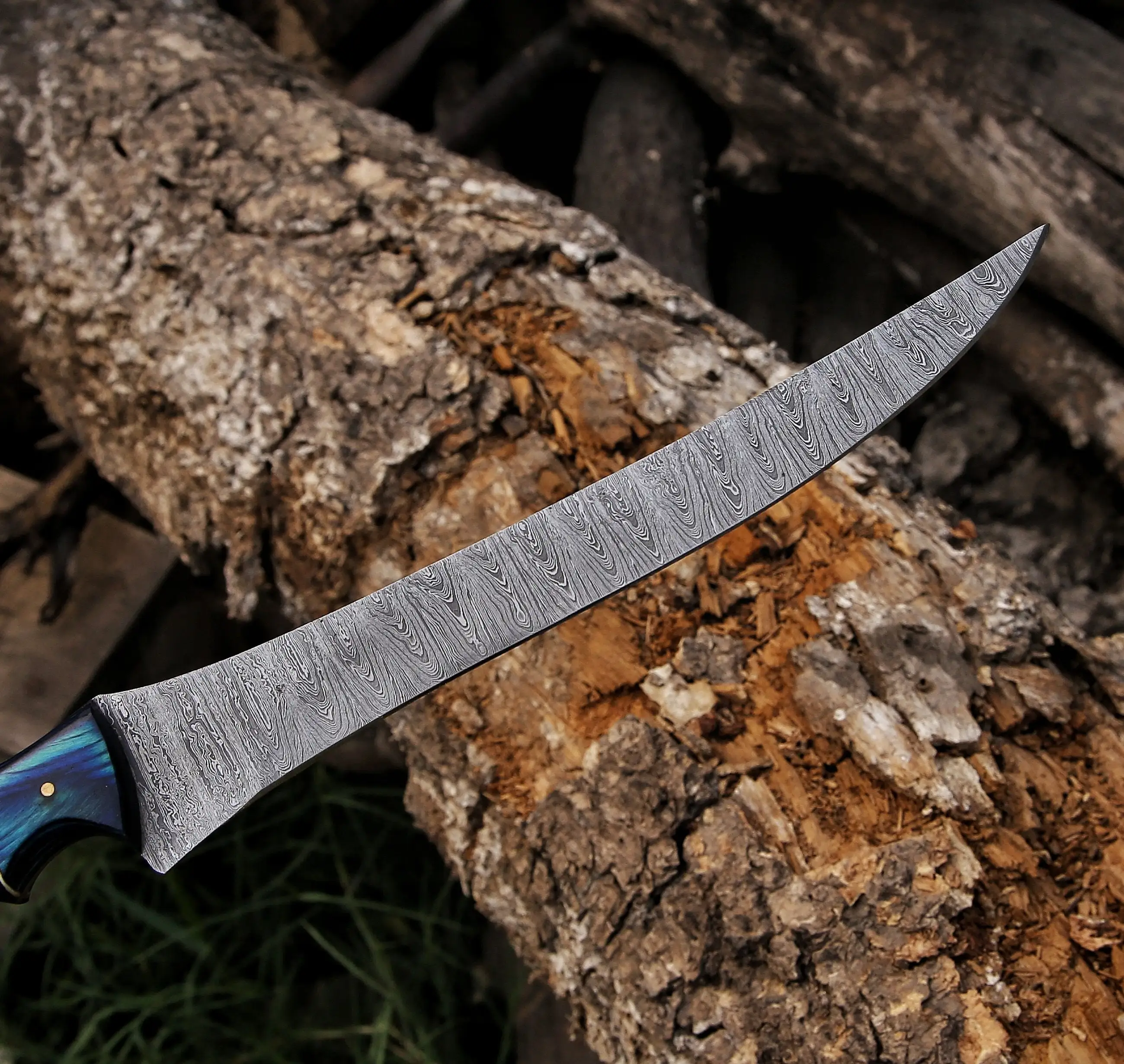 Damascus Steel Fillet Fishing Knife Handmade Damascus Fillet Knife Kitchen Chef Knife Gifts for Him