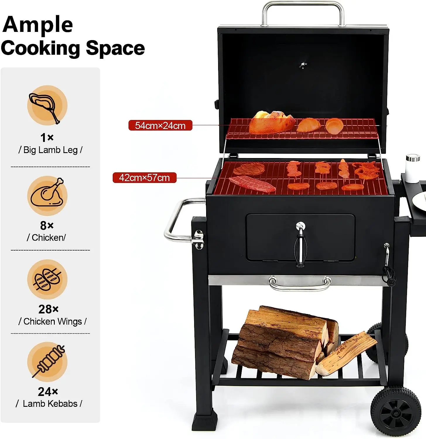 Factory Price Steel Barbecue Grills Trolley BBQ Charcoal Grill Patio bbq grill