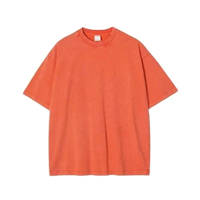 New style 2024 Oversize Manufacturer Casual Vintage Heavyweight High Quality 100% Cotton Acid Wash Sun Faded T Shirts OEM