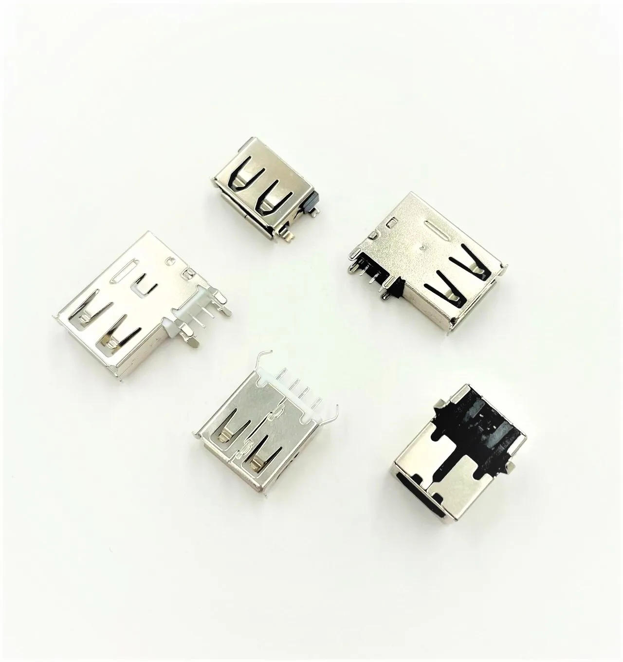 Customized USB A Type Female 2.0  90 degree Vertical DIP right angle with Curling