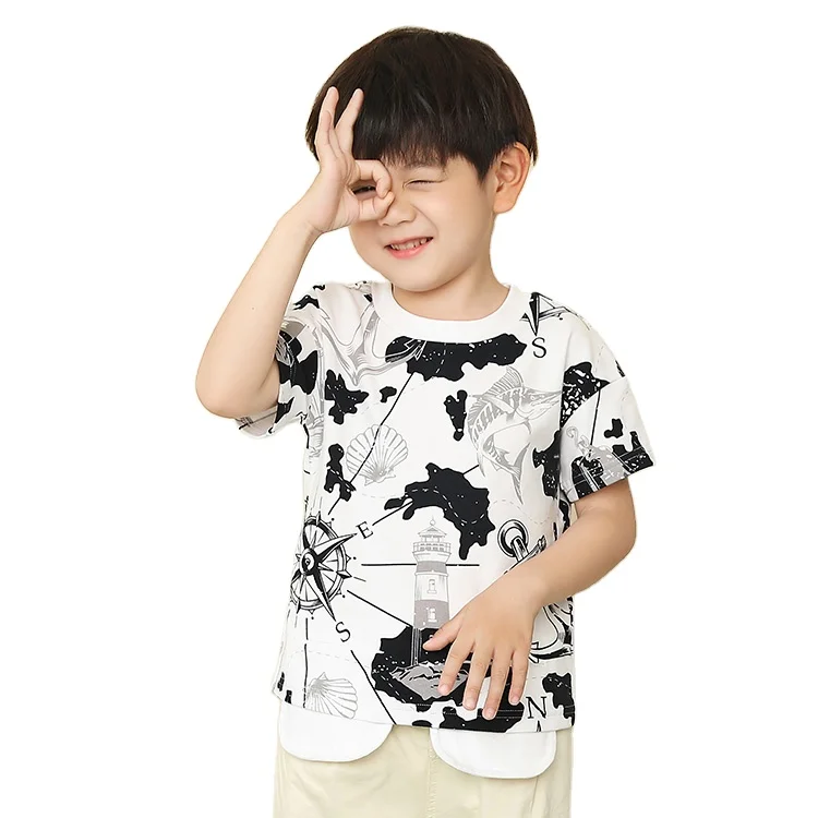 New Design Wholesale Hot Selling  Spring Summer Kids T Shirt  Boy Sports Short  Sleeve  Clothes Best Brand