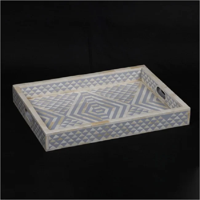 Latest Bone Inlay Serving Tray Handmade Bone Inlay Tray For Serving  By United Trade World