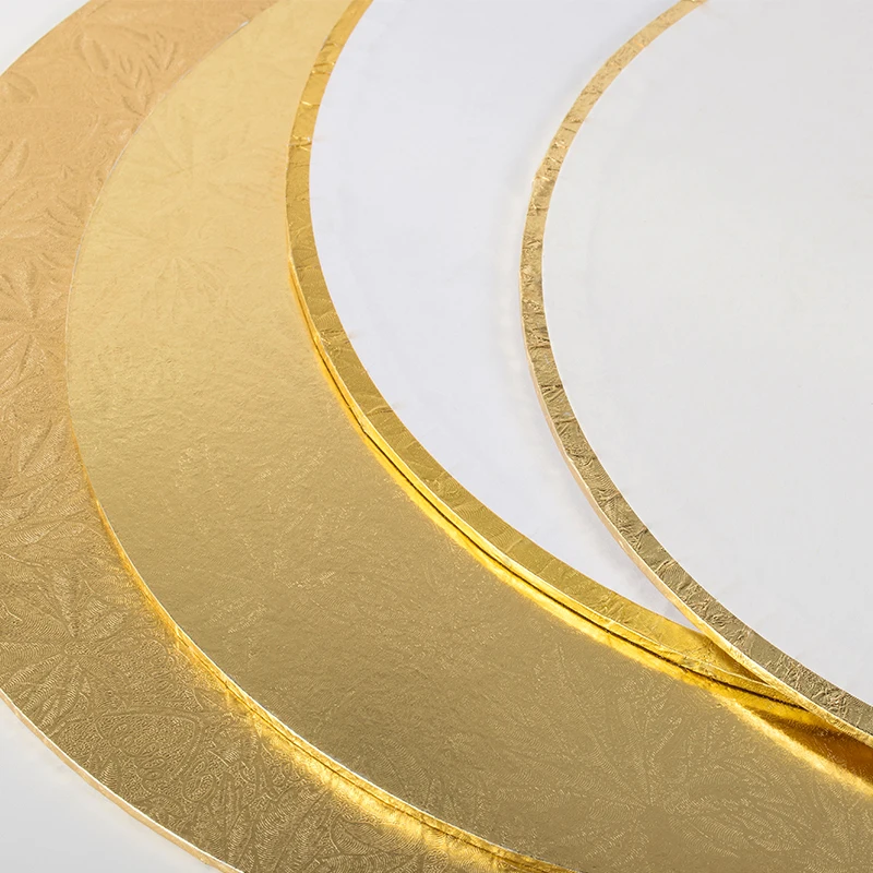 8/9/10/11/12/13/14/16 inches MDF Foil Paper Gold Cake Round Board Cake Drum for Bakery