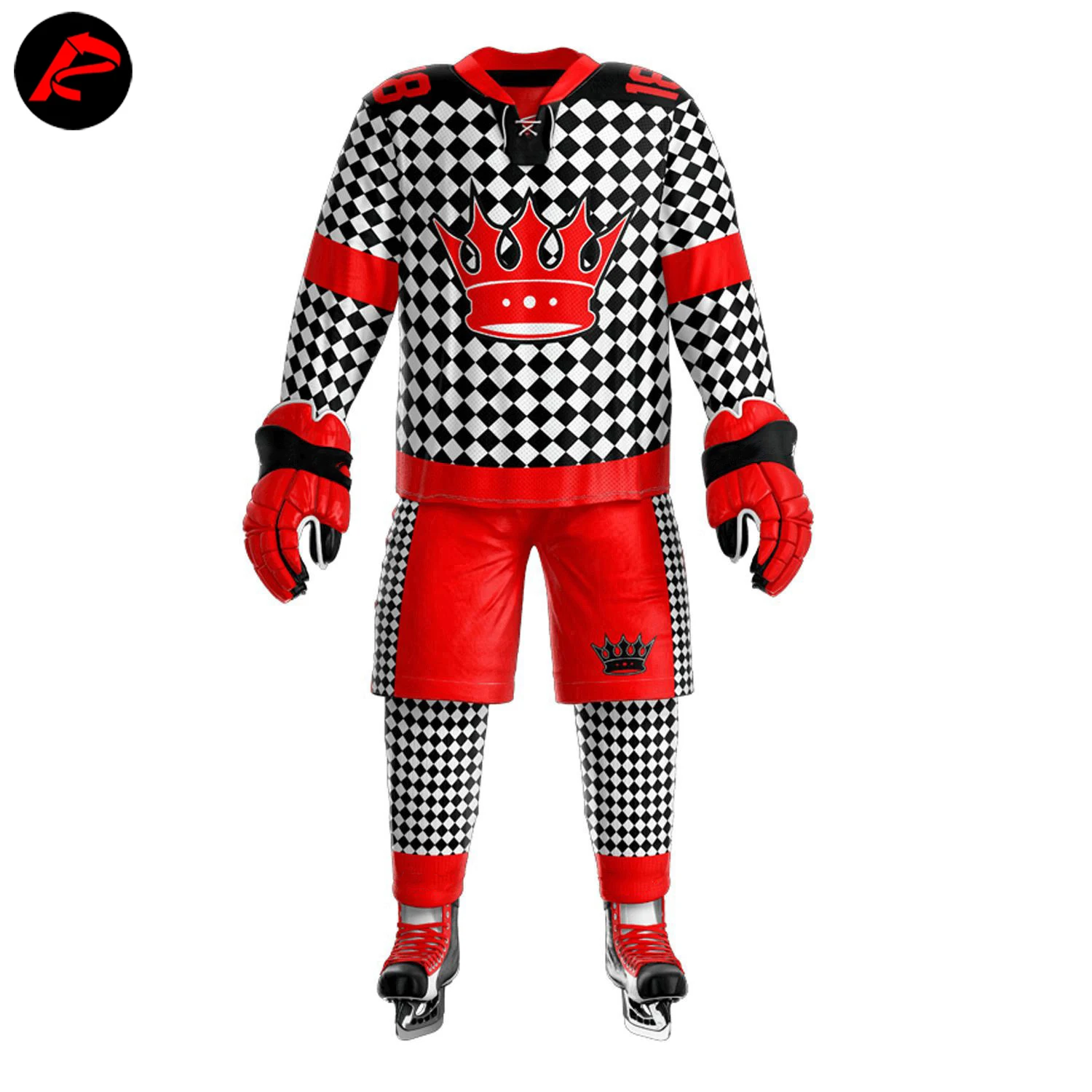 2023 Top Quality 100% Polyester Team Breathable Field Hockey Jersey And Pant Sublimation Ice Hockey Uniform.