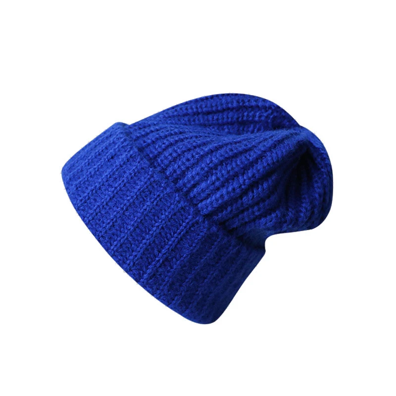 Custom Winter Logo Unisex Children Plain Blank Dyed Solid Color Hat Cap Acrylic Knitted Label Cuffed Beanie Cap