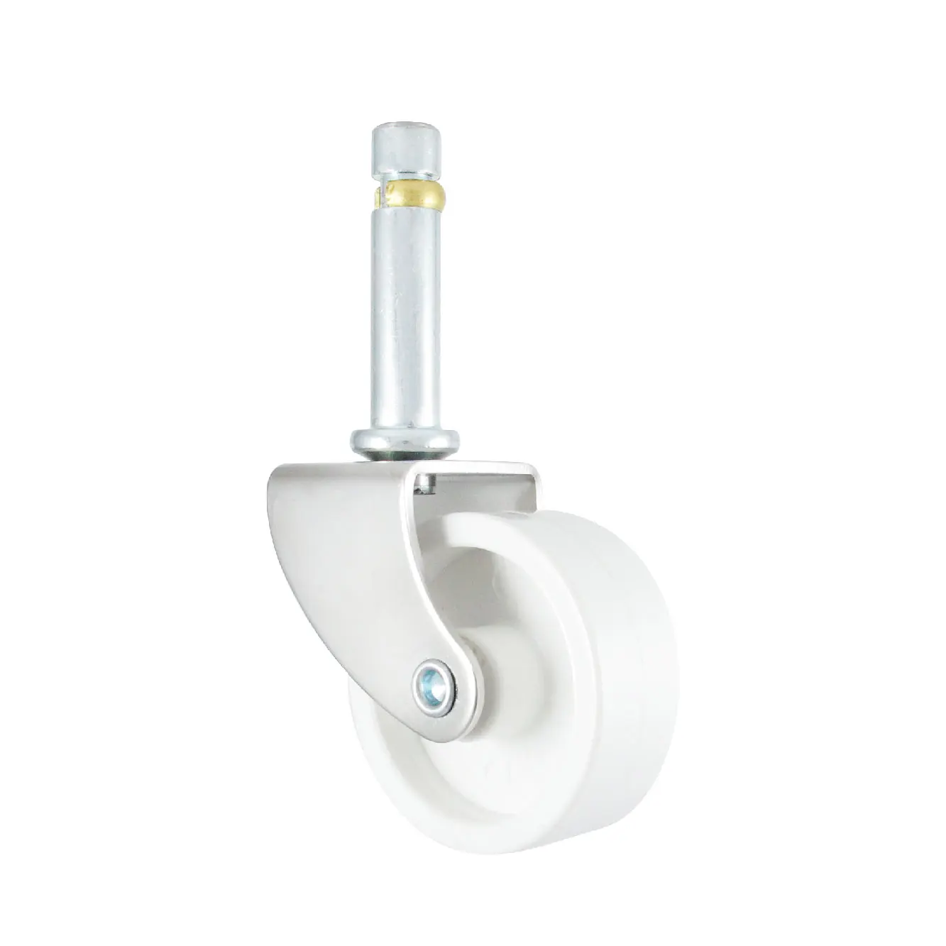 2 Inch 50mm Swivel Casters Wheels Bronze Ring Stem White PP Wheel