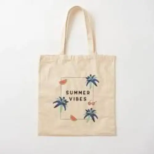 New Design Print Organic Cotton Canvas Shopping Bag With Customized Durable Cotton Canvas Tote Bag At Wholesale For Cheap Price