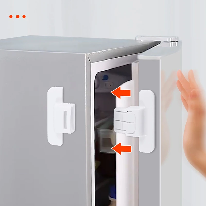 Fridge Door Lock Adjustable Freezer Cabinet Drawer Locks for Kids No Trapped Fingers Easy Installation