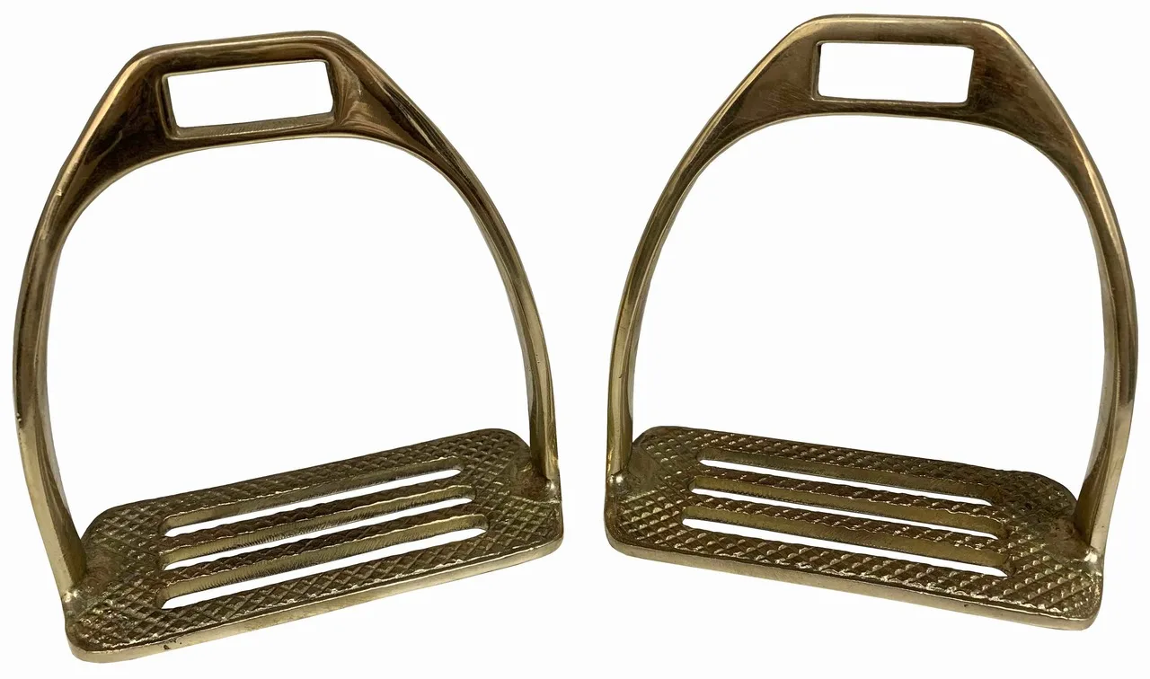 Equestrian Horse Riding High Quality Polo Stirrups 4 Bar made of Stainless Steel Silver Color