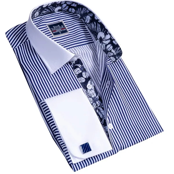 Wholesale Business Shirts Long Sleeve Striped Twill White Latest Dress Shirts made in turkey