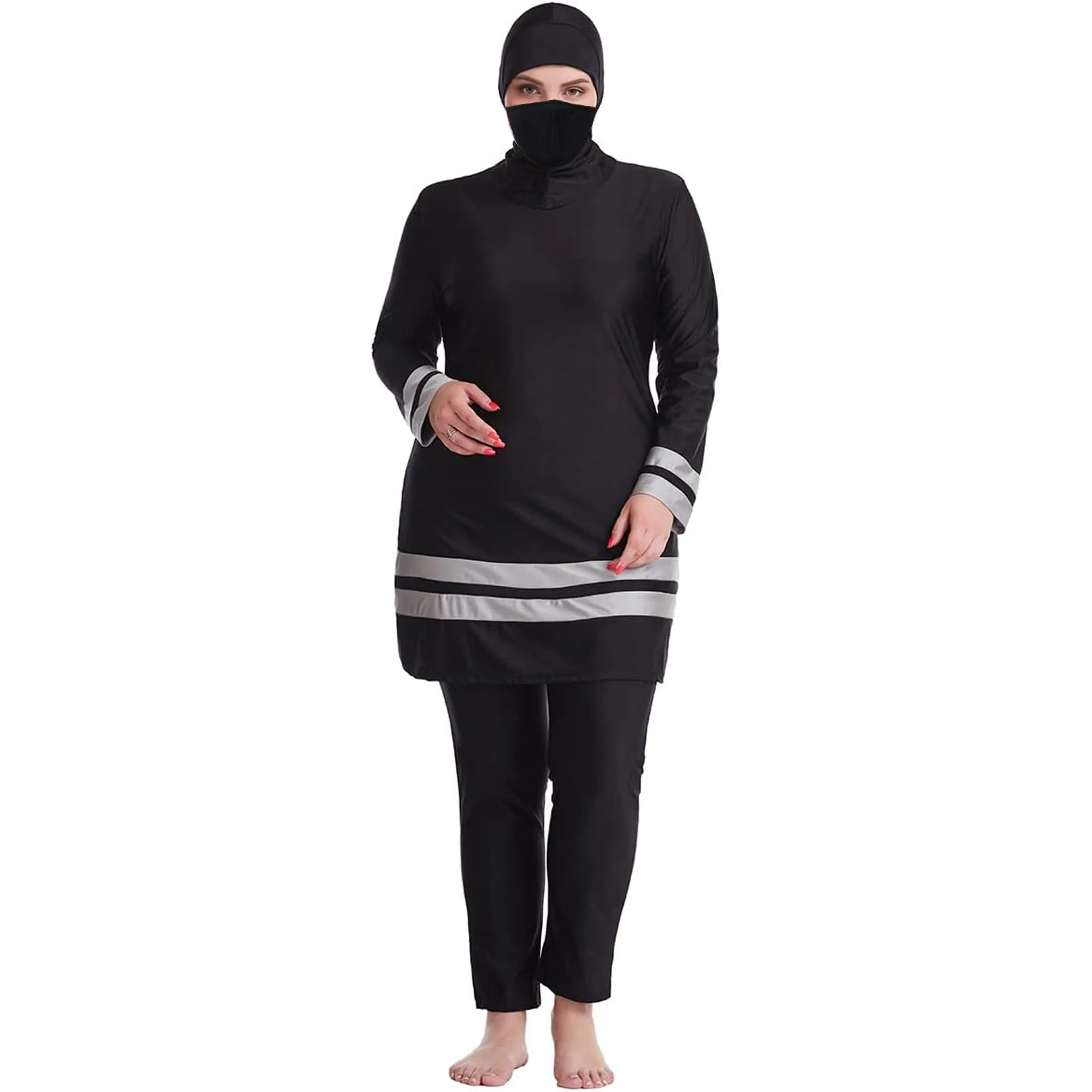 Top Quality Full Body Ladies Swimwear Cover up Plus Size Arab Muslim Swimsuit Set Woman Fashion Female Swimsuit Dress For Girls