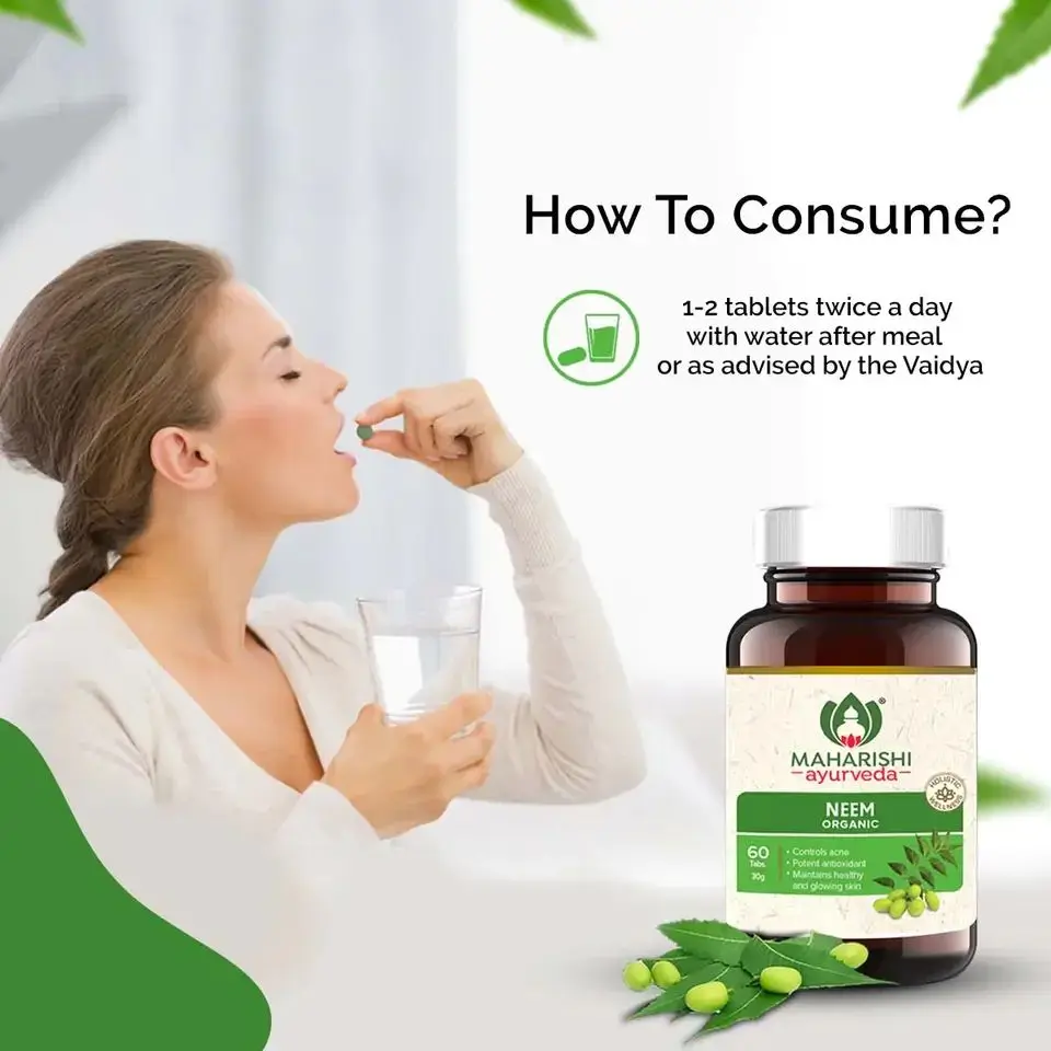 Best Quality Organic Neem Tablet helps in Controlling Acne Healthcare Supplement from India for Export at Wholesale Price