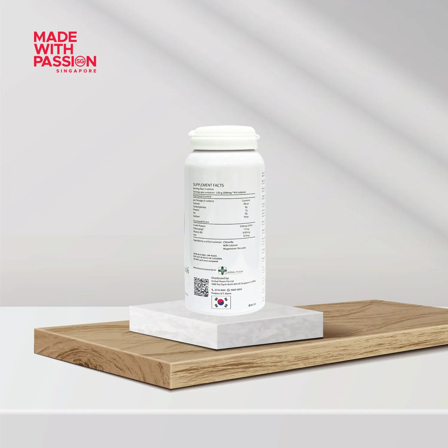 Halal Certification Herbal Pharm N2 Chlorella Maintains Cholesterol Healthy Sugar Levels 450 Tablets N2 Chlorella Algae