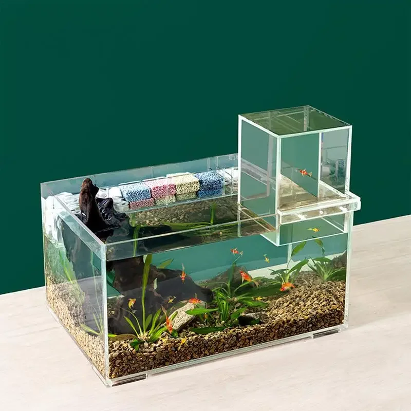Acrylic Fish Tank Auto-Refill Aquarium Fish Elevator Tanks Lightweight Inverted Above Water