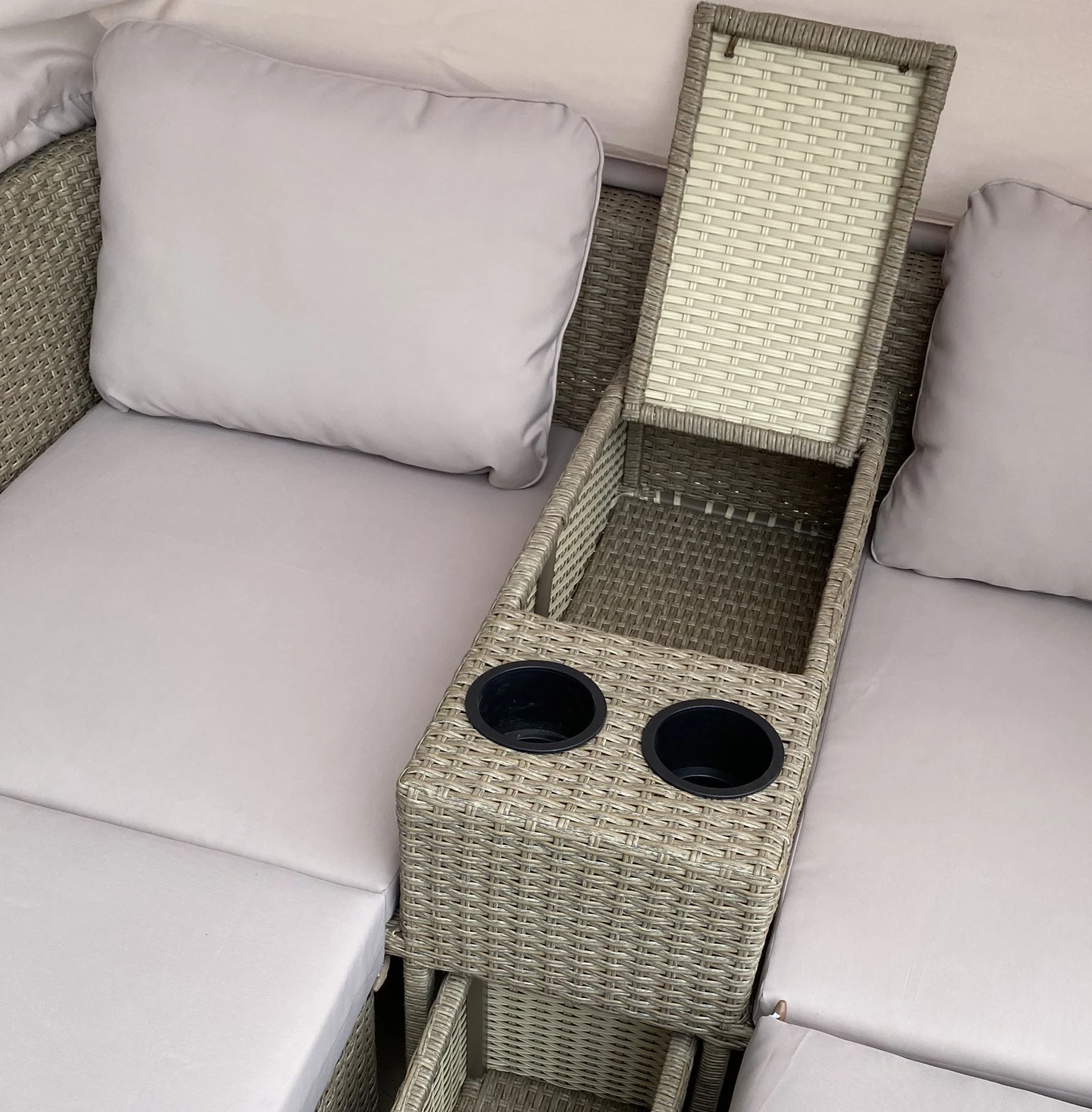 SUNBATHE BED Waterproof Cushion Metal Rattan Wicker Furniture garden sofa day bed in backyard
