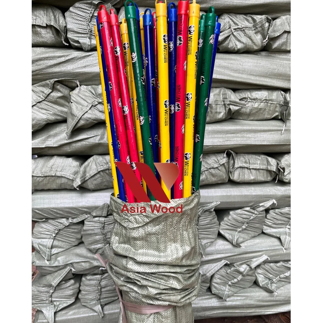 Manufacturer vacuum broom panda pvc set dustpan hand wooden broom from Vietnam Eucalyptus palos de escoba