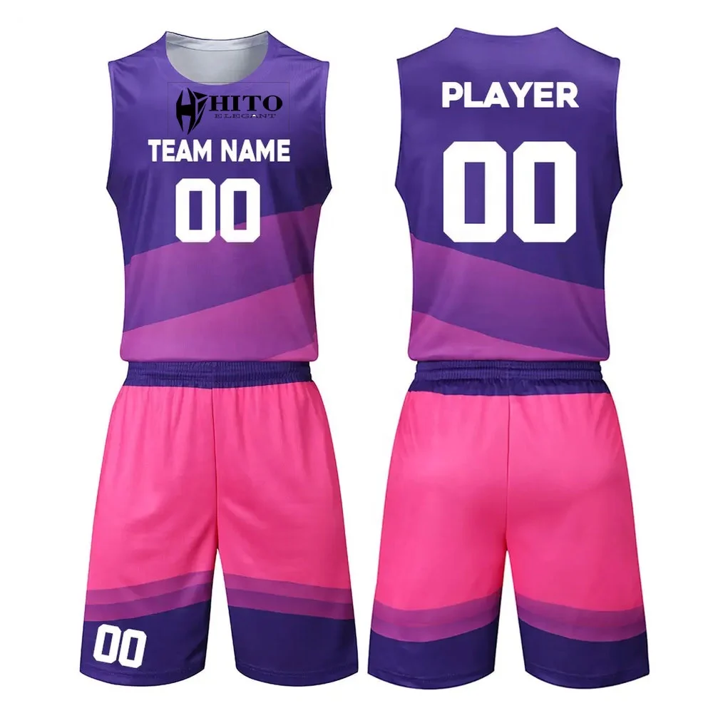 Wholesale Custom Basketball Jerseys Sublimation Printed Reversible Mesh Performance Athletic Team Uniforms for Sports