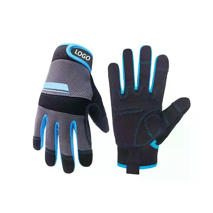 Anti Vibration Automotive Mechanical Work Gloves Cool And Comfortable Mesh Fabric Mechanic Gloves With Custom Logo