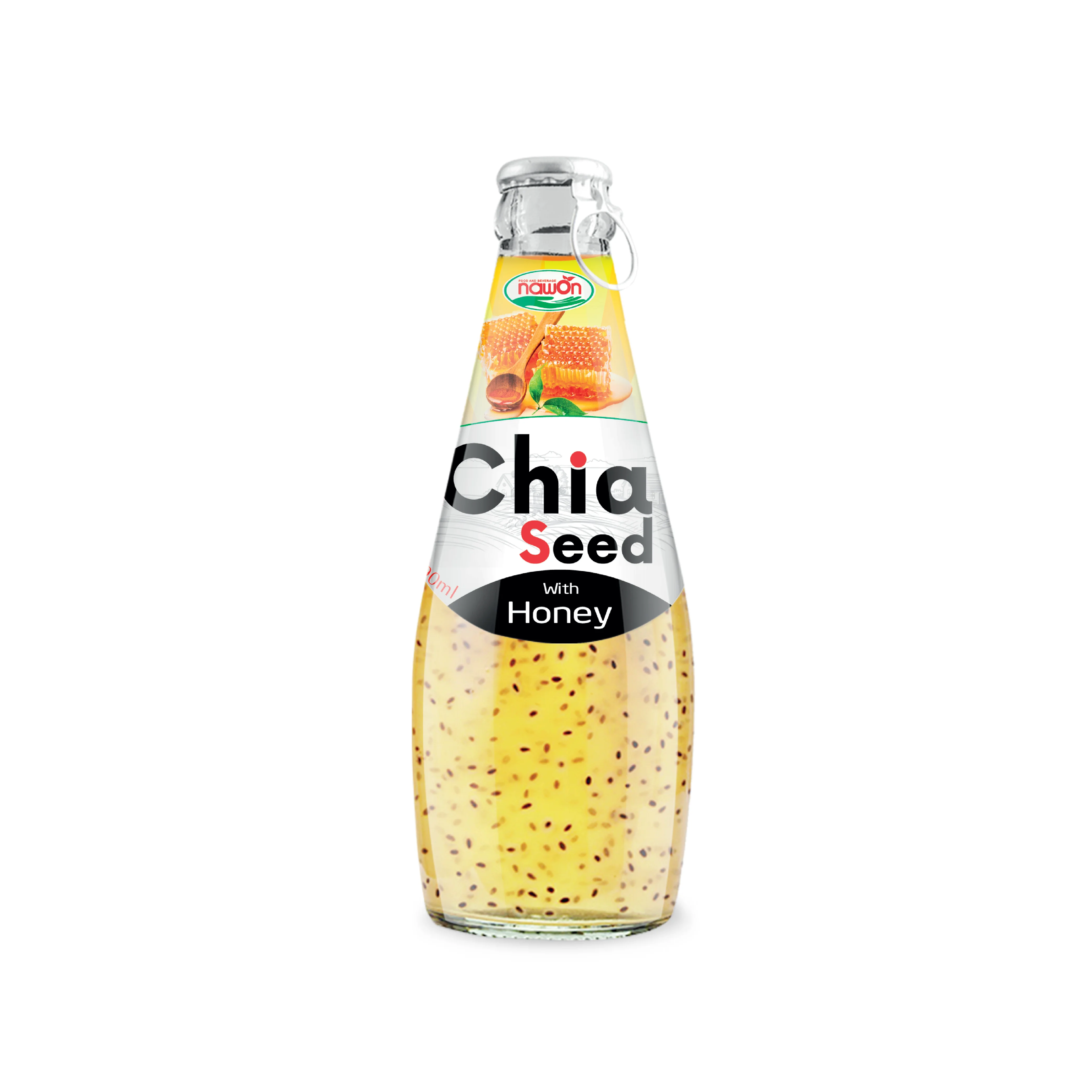 Mix Juice with Chia Seed Drink 290ML Glass Bottle Healthy Soft Drinks Low Sugar Wholesale Supplier Free Sample Vietnam Beverage