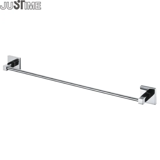 JUSTIME Boulevard Stylish 600mm Polished Chrome Wall-Mounted Brass Towel Shelf