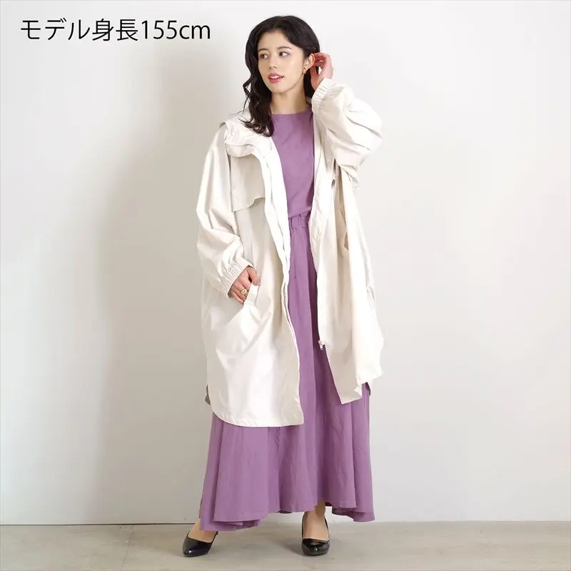 peach drop big silhouette rain coat