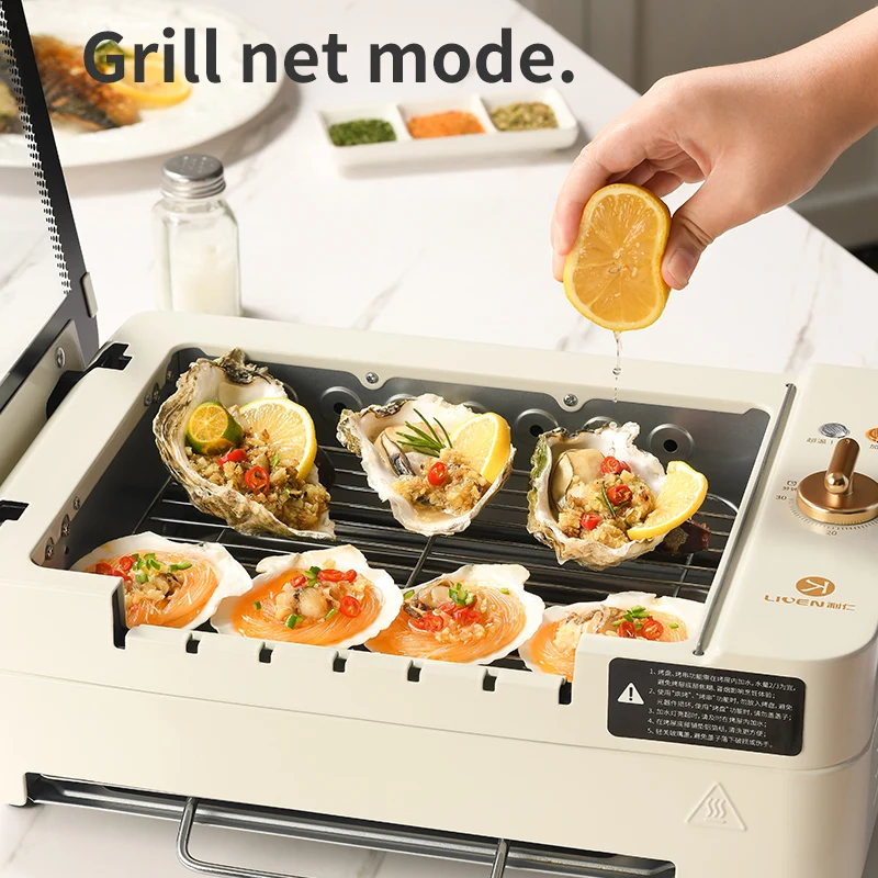 High-power fast grilling light oil less smoke electric oven Korean barbecue for home use