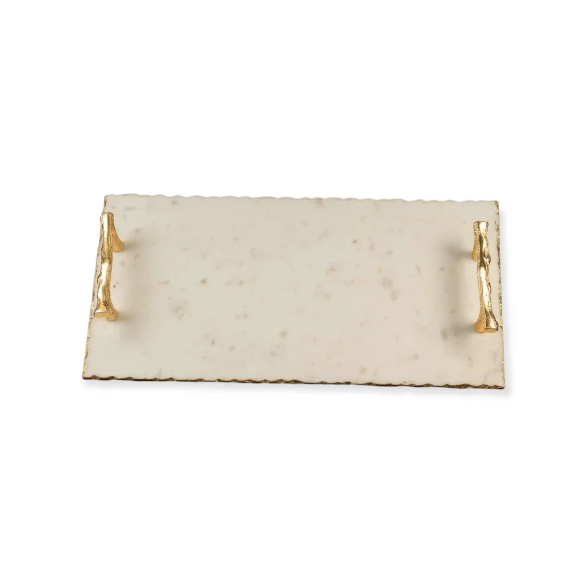 marble tray with gold dented borders Luxury Rectangle decorative trays serving tray