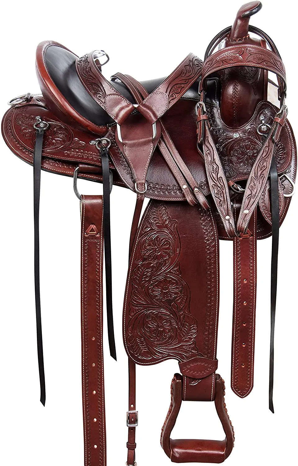 Premium Quality Western Leather Horse Saddle With Matching Tack Set Genuine Barrel English Racing