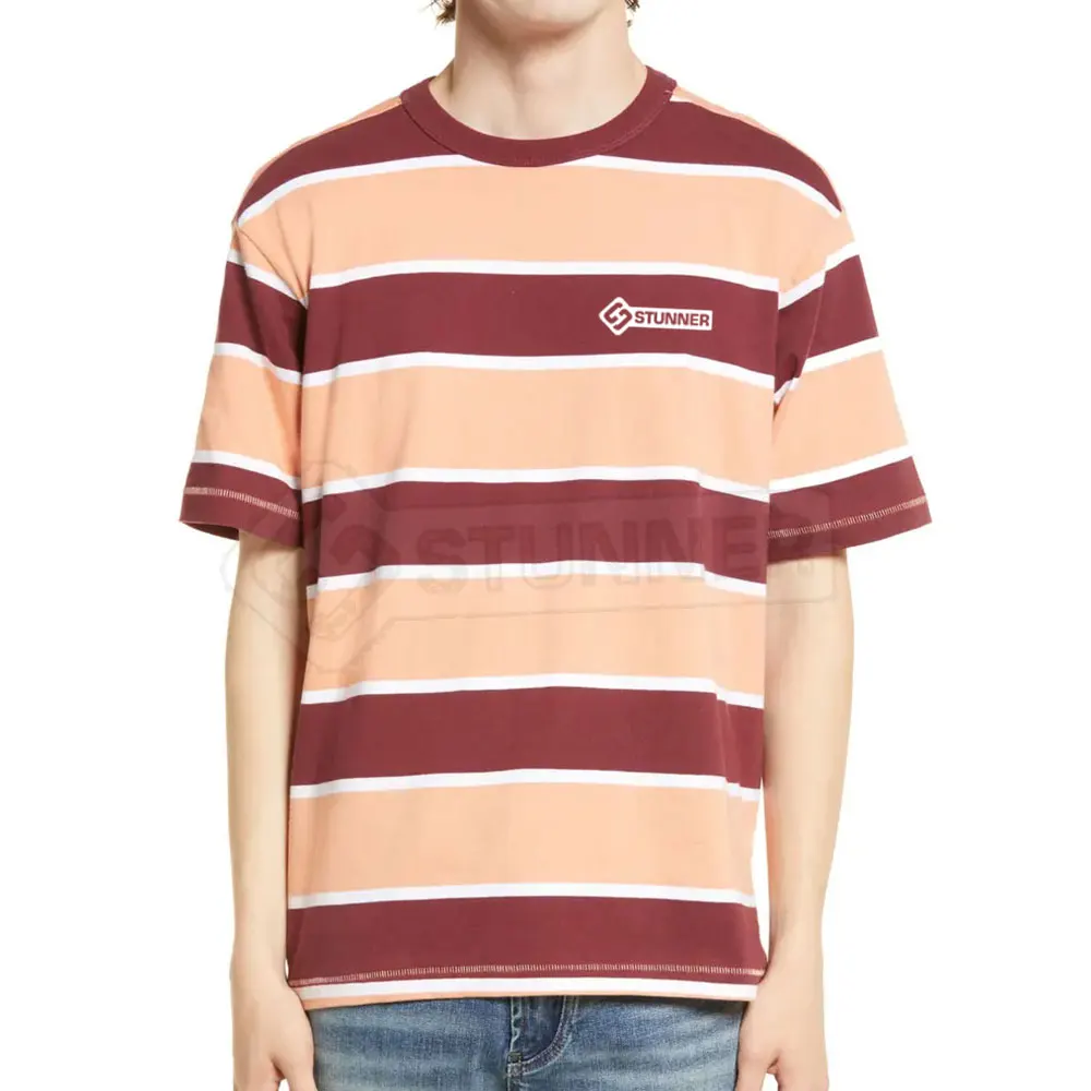 Yarn Dyed Short Sleeve Men T-Shirts Breathable Fabric New Style Men T Shirt Made In Pakistan